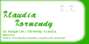 klaudia kormendy business card